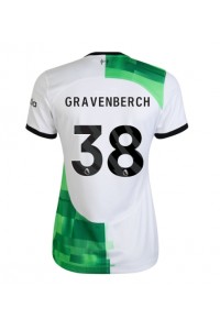 Liverpool Ryan Gravenberch #38 Jalkapallovaatteet Naisten Vieraspaita 2023-24 Lyhythihainen
